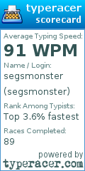 Scorecard for user segsmonster
