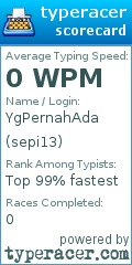 Scorecard for user sepi13