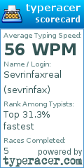 Scorecard for user sevrinfax