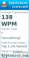 Scorecard for user sexualizing