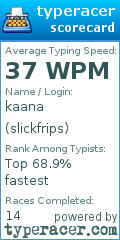 Scorecard for user slickfrips