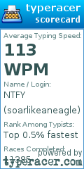 Scorecard for user soarlikeaneagle