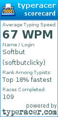 Scorecard for user softbutclicky