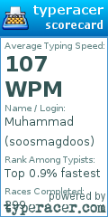Scorecard for user soosmagdoos