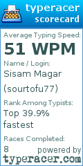 Scorecard for user sourtofu77