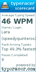 Scorecard for user speedyquinteros
