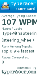Scorecard for user steering_wheel