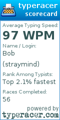 Scorecard for user straymind