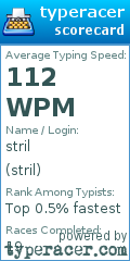 Scorecard for user stril