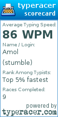 Scorecard for user stumble