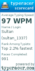 Scorecard for user sultan_1337