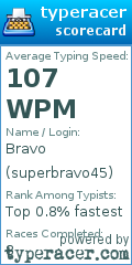 Scorecard for user superbravo45