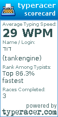 Scorecard for user tankengine