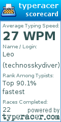 Scorecard for user technosskydiver