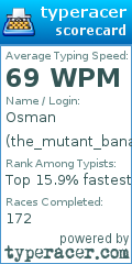 Scorecard for user the_mutant_banana