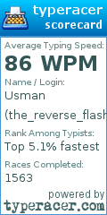Scorecard for user the_reverse_flash