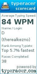 Scorecard for user therealkezno