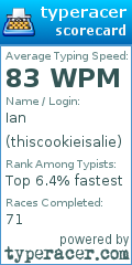 Scorecard for user thiscookieisalie