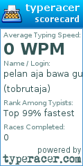 Scorecard for user tobrutaja