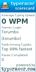 Scorecard for user torumbo