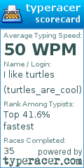 Scorecard for user turtles_are_cool