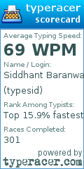 Scorecard for user typesid