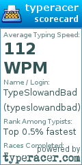 Scorecard for user typeslowandbad