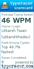 Scorecard for user utkarshthedev