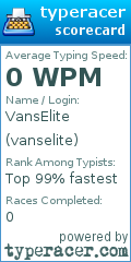 Scorecard for user vanselite