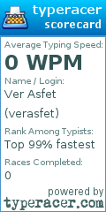 Scorecard for user verasfet