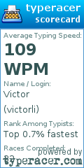 Scorecard for user victorli