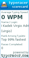 Scorecard for user virgio