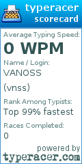 Scorecard for user vnss