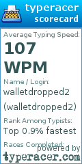 Scorecard for user walletdropped2