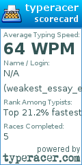 Scorecard for user weakest_essay_enjoyer