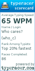 Scorecard for user who_c