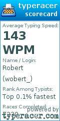 Scorecard for user wobert_