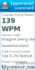 Scorecard for user wowimsoslow