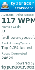 Scorecard for user wtfhowareyousofast