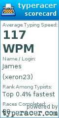 Scorecard for user xeron23