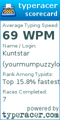 Scorecard for user yourmumpuzzylol
