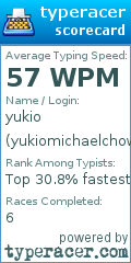 Scorecard for user yukiomichaelchow