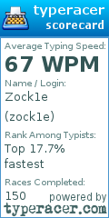 Scorecard for user zock1e