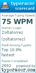 Scorecard for user zoltatorrez