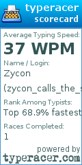 Scorecard for user zycon_calls_the_storm